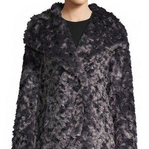 NWT WOMEN'S T TAHARI ROSLYN FAUX FUR REVERSIBLE COZY WINTER COAT S grey $300
